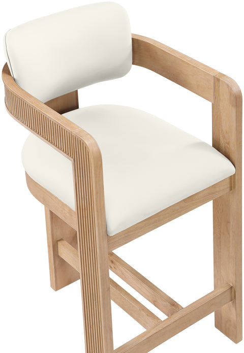 Amara Cream Vegan Leather Upholstered Counter Stool, 1 Piece