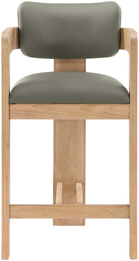 Amara Olive Vegan Leather Upholstered Counter Stool, 1 Piece