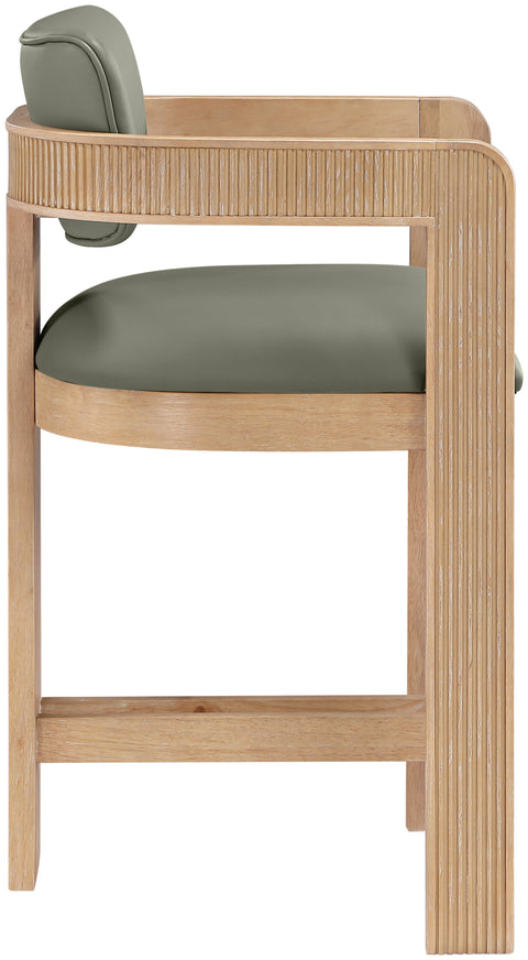 Amara Olive Vegan Leather Upholstered Counter Stool, 1 Piece