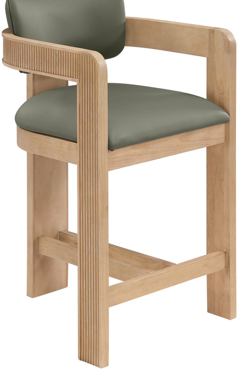 Amara Olive Vegan Leather Upholstered Counter Stool, 1 Piece