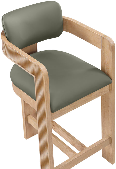 Amara Olive Vegan Leather Upholstered Counter Stool, 1 Piece
