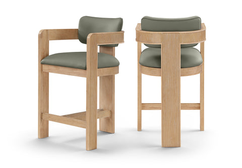 Amara Olive Vegan Leather Upholstered Counter Stool, 1 Piece