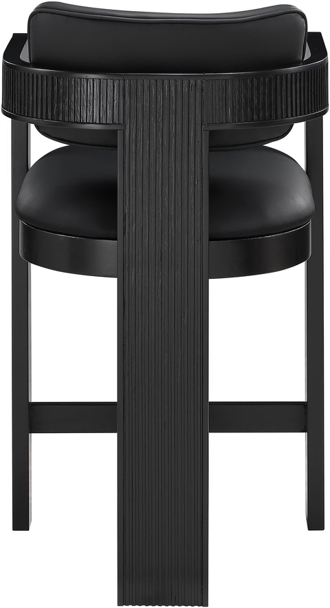Amara Black Vegan Leather Upholstered Counter Stool, 1 Piece (Style 2)