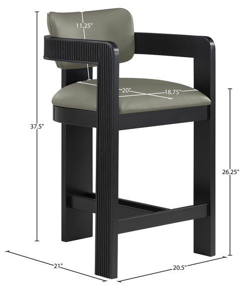 Amara Olive Vegan Leather Upholstered Counter Stool, 1 Piece (Style 2)