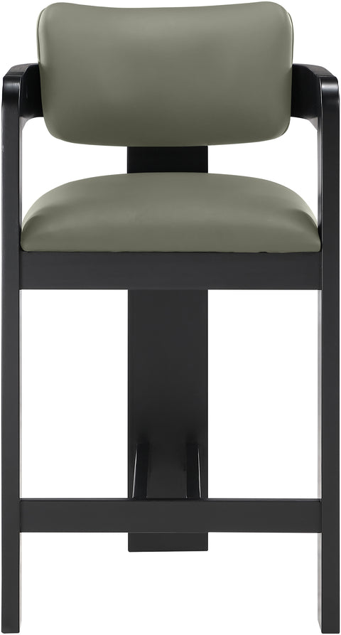 Amara Olive Vegan Leather Upholstered Counter Stool, 1 Piece (Style 2)