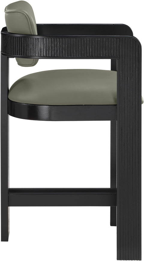 Amara Olive Vegan Leather Upholstered Counter Stool, 1 Piece (Style 2)