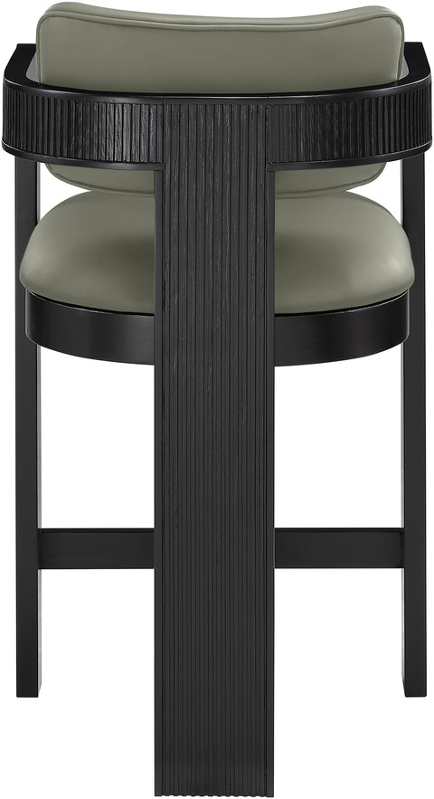 Amara Olive Vegan Leather Upholstered Counter Stool, 1 Piece (Style 2)