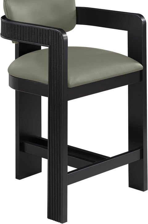 Amara Olive Vegan Leather Upholstered Counter Stool, 1 Piece (Style 2)