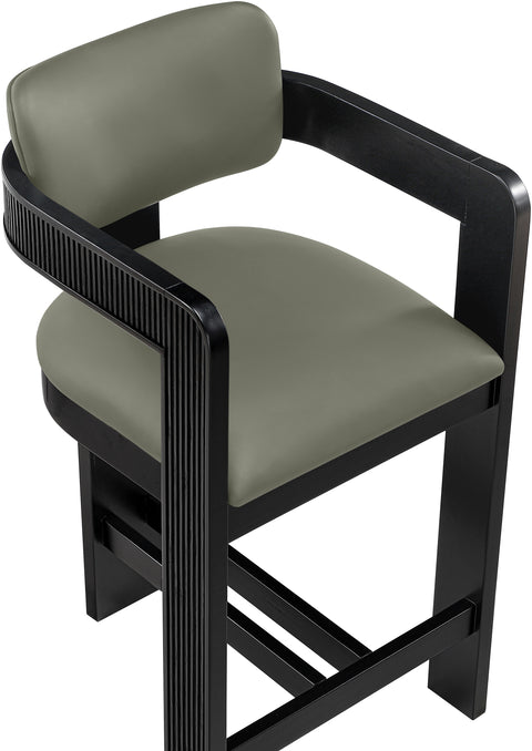 Amara Olive Vegan Leather Upholstered Counter Stool, 1 Piece (Style 2)