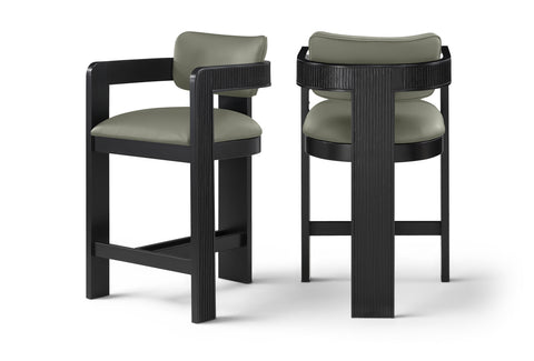 Amara Olive Vegan Leather Upholstered Counter Stool, 1 Piece (Style 2)