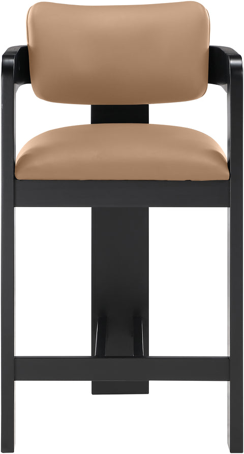 Amara Tan Vegan Leather Upholstered Counter Stool, 1 Piece