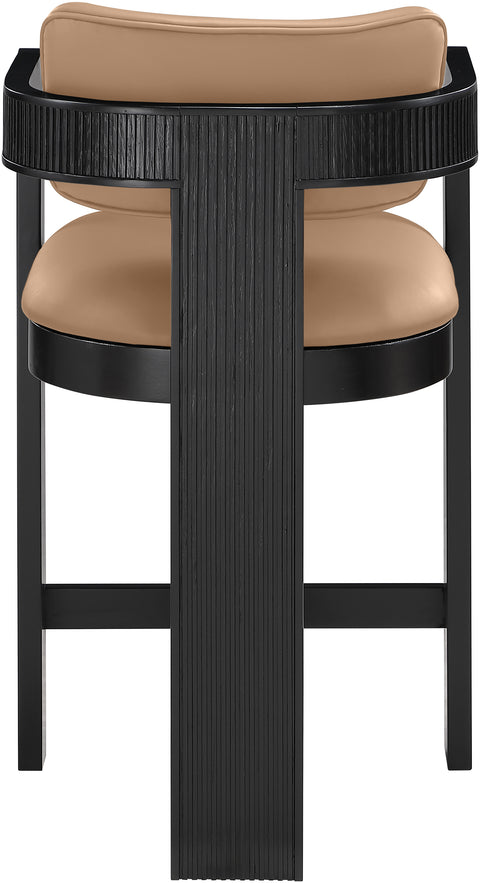 Amara Tan Vegan Leather Upholstered Counter Stool, 1 Piece