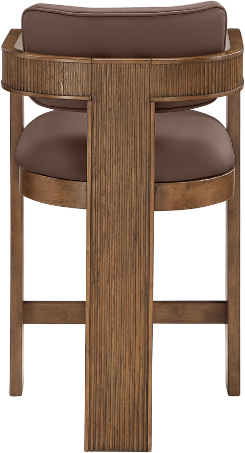 Amara Brown Vegan Leather Upholstered Counter Stool, 1 Piece (Style 2)