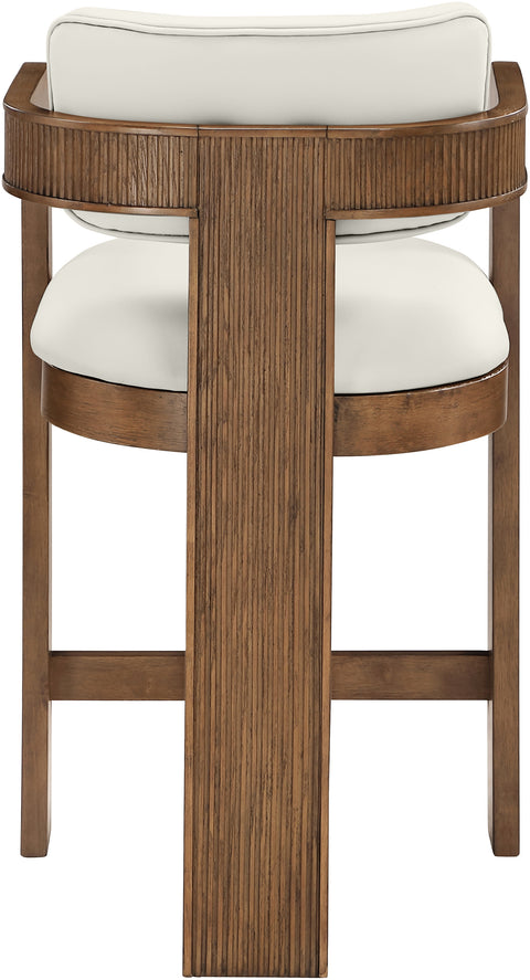 Amara Cream Vegan Leather Upholstered Counter Stool, 1 Piece (Style 3)