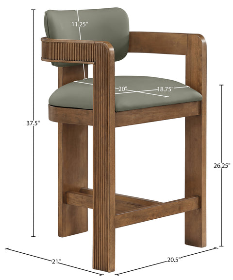 Amara Olive Vegan Leather Upholstered Counter Stool, 1 Piece (Style 3)