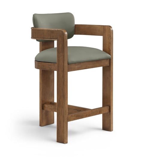 Amara Olive Vegan Leather Upholstered Counter Stool, 1 Piece (Style 3)
