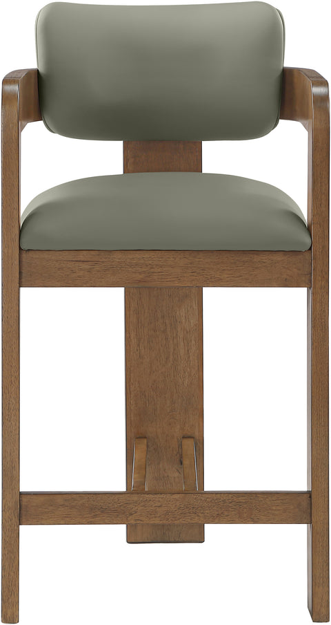 Amara Olive Vegan Leather Upholstered Counter Stool, 1 Piece (Style 3)