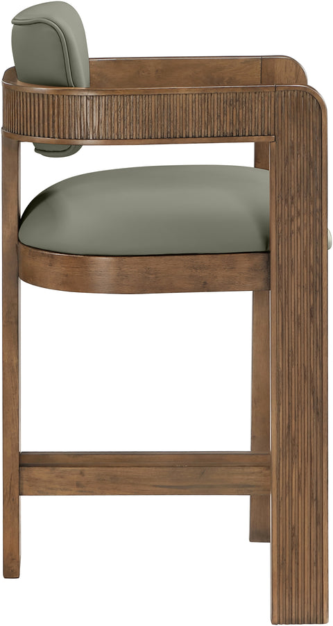Amara Olive Vegan Leather Upholstered Counter Stool, 1 Piece (Style 3)