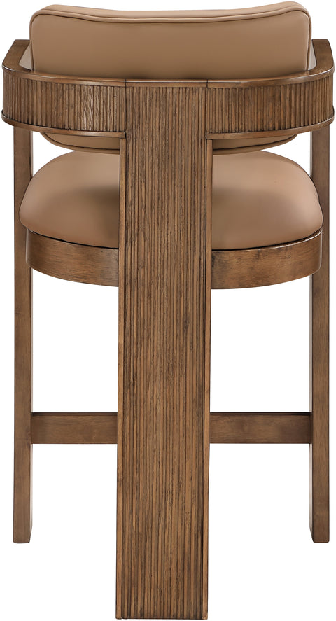 Amara Tan Vegan Leather Upholstered Counter Stool, 1 Piece (Style 2)