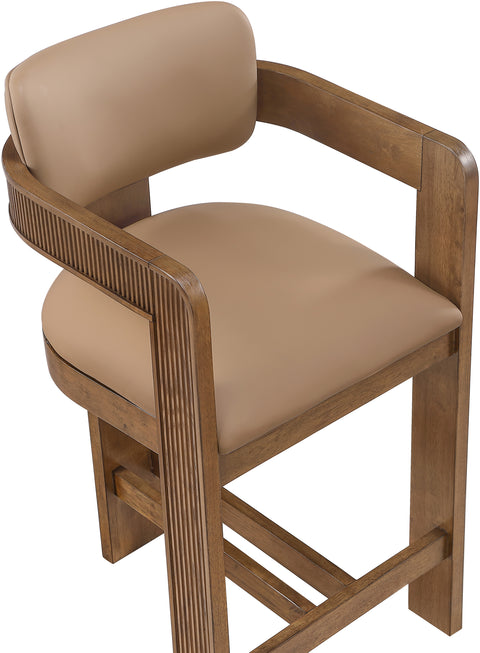 Amara Tan Vegan Leather Upholstered Counter Stool, 1 Piece (Style 2)