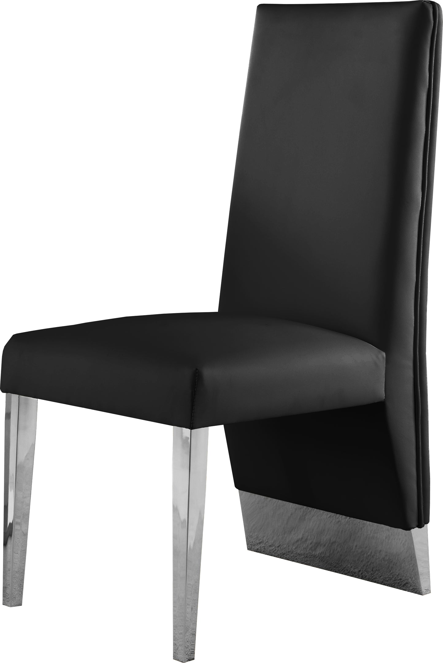 abigail black faux leather dining chair c