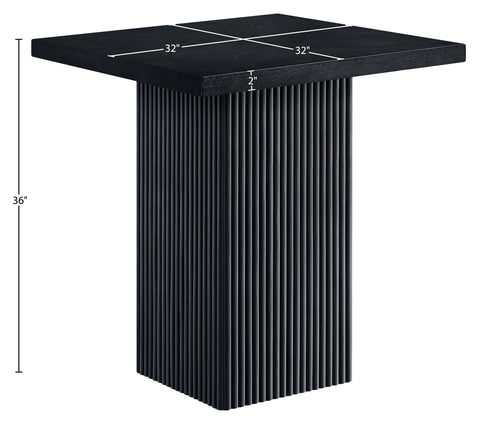 Willow 32" Black Oak Veneer And Solid Wood Counter Height Table, 1 Piece