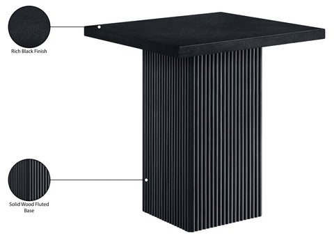 Willow 32" Black Oak Veneer And Solid Wood Counter Height Table, 1 Piece