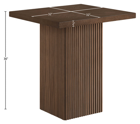 Willow 32" Brown Oak Veneer And Solid Wood Counter Height Table, 1 Piece