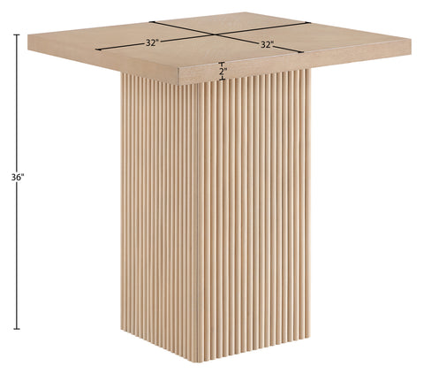 Willow 32" Natural Oak Veneer And Solid Wood Counter Height Table, 1 Piece