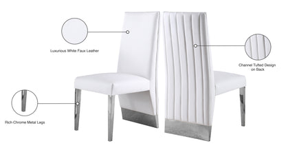 Abigail White Faux Leather Dining Chair C