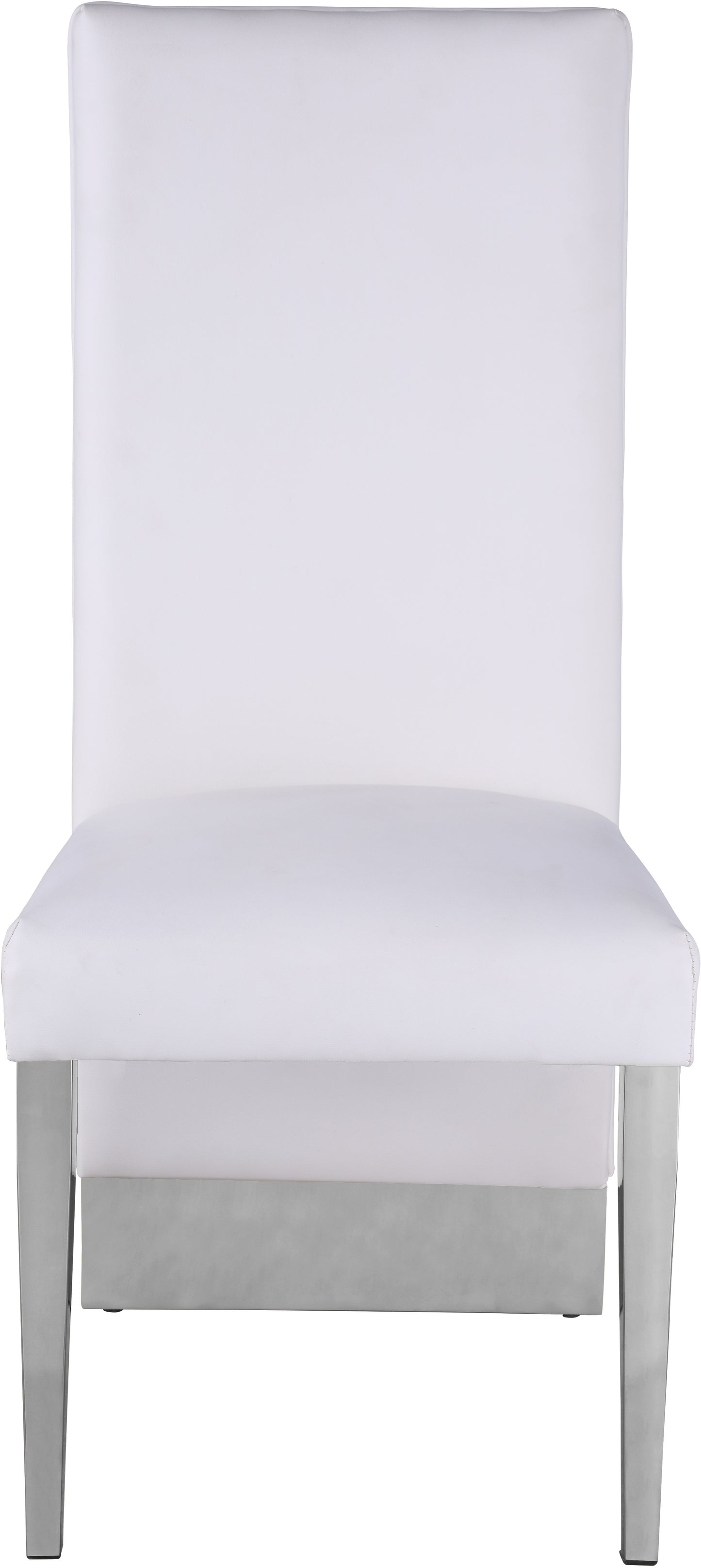 abigail white faux leather dining chair c