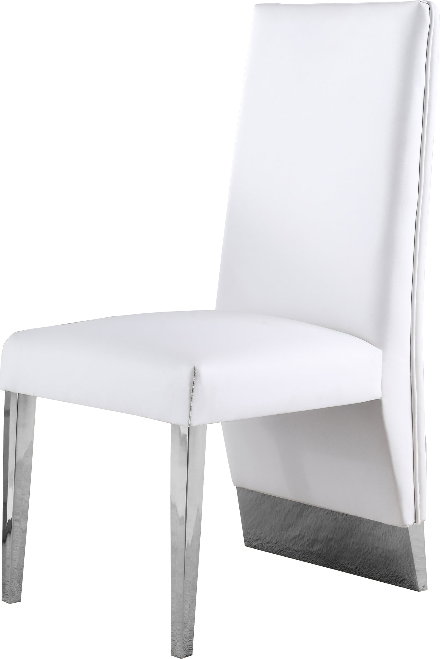 abigail white faux leather dining chair c