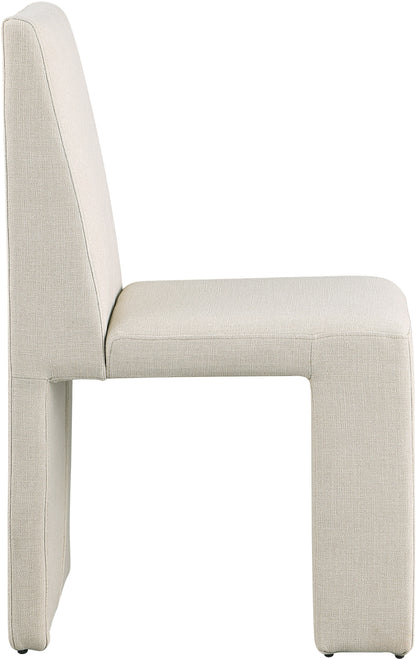 Pandora Beige Linen Textured Fabric Dining Chair C