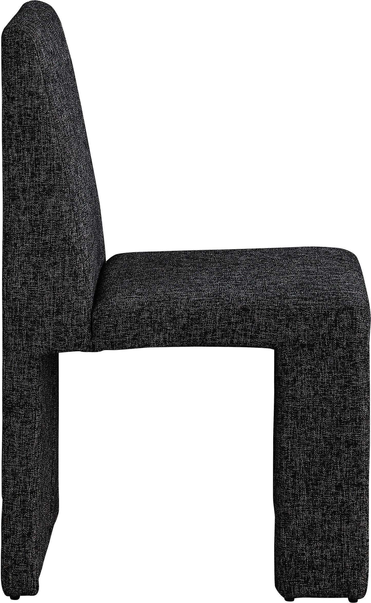 pandora black linen textured fabric dining chair c