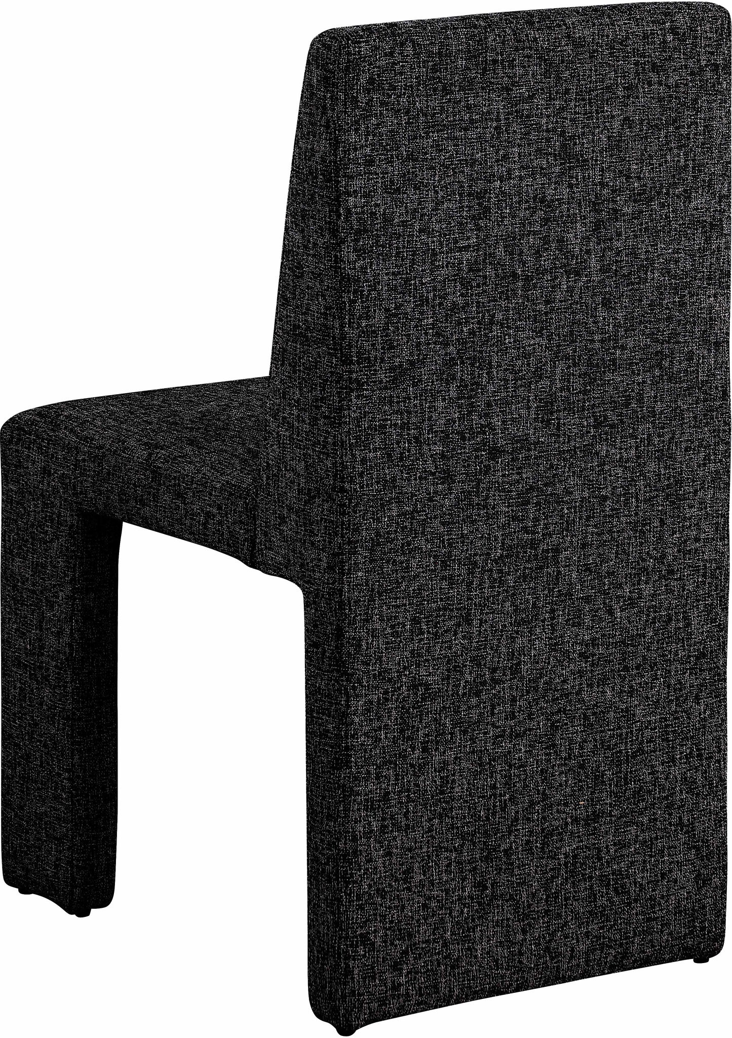 pandora black linen textured fabric dining chair c