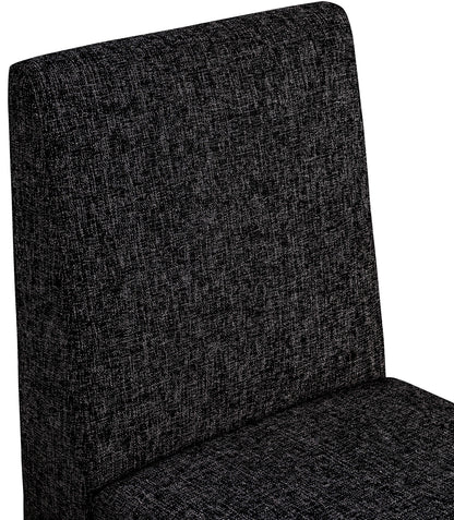 Pandora Black Linen Textured Fabric Dining Chair C