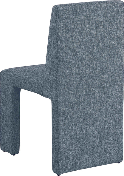 Pandora Blue Linen Textured Fabric Dining Chair C