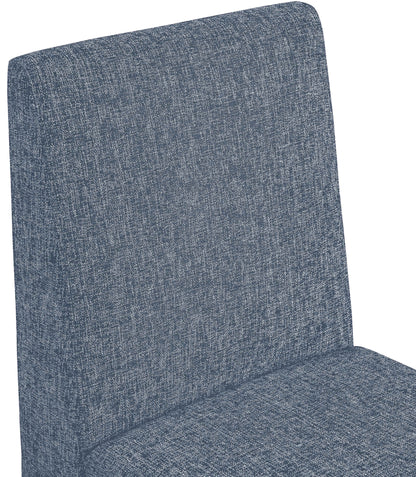 Pandora Blue Linen Textured Fabric Dining Chair C