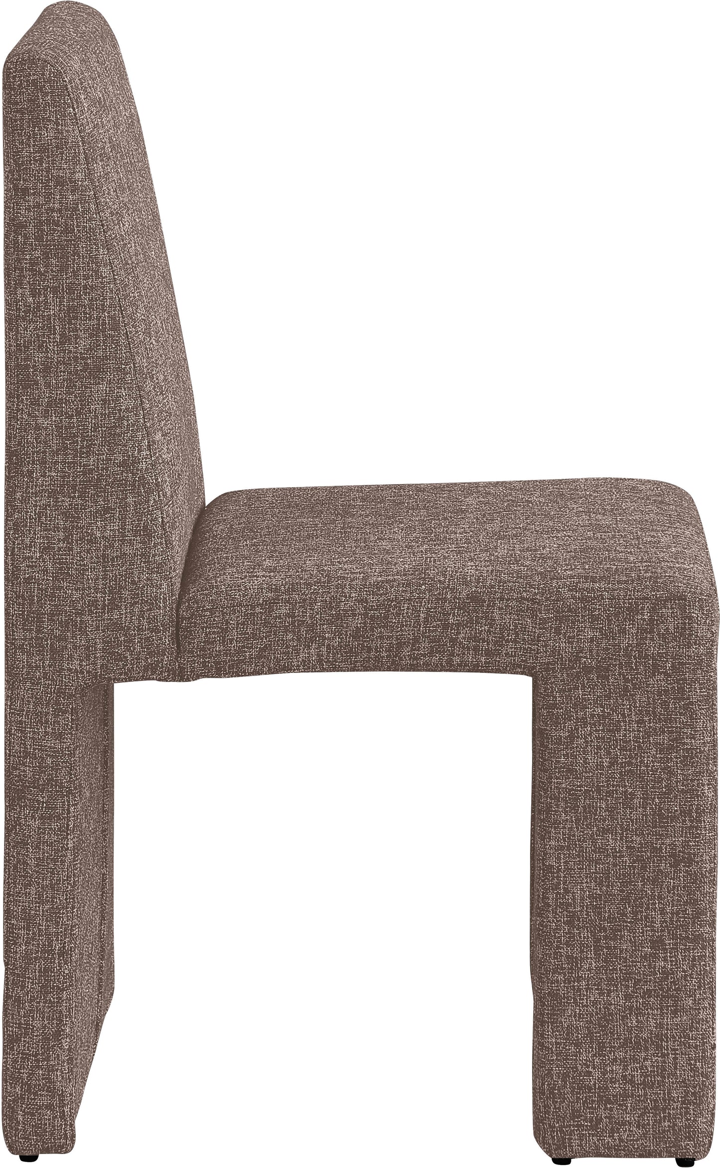 pandora brown linen textured fabric dining chair c