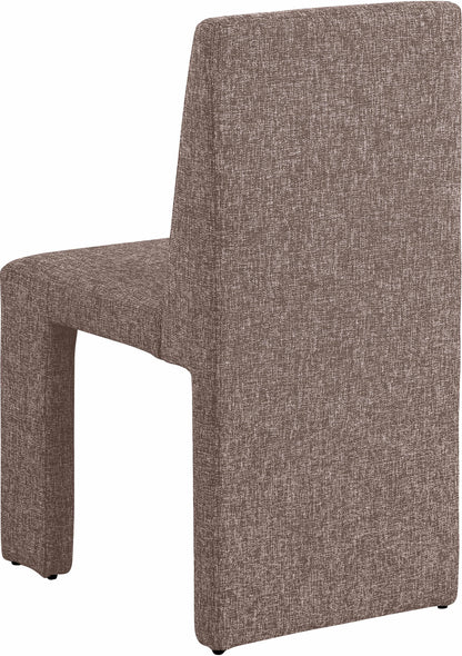 Pandora Brown Linen Textured Fabric Dining Chair C