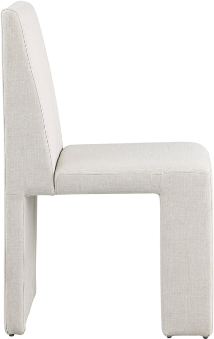 Pandora Cream Linen Textured Fabric Dining Chair C