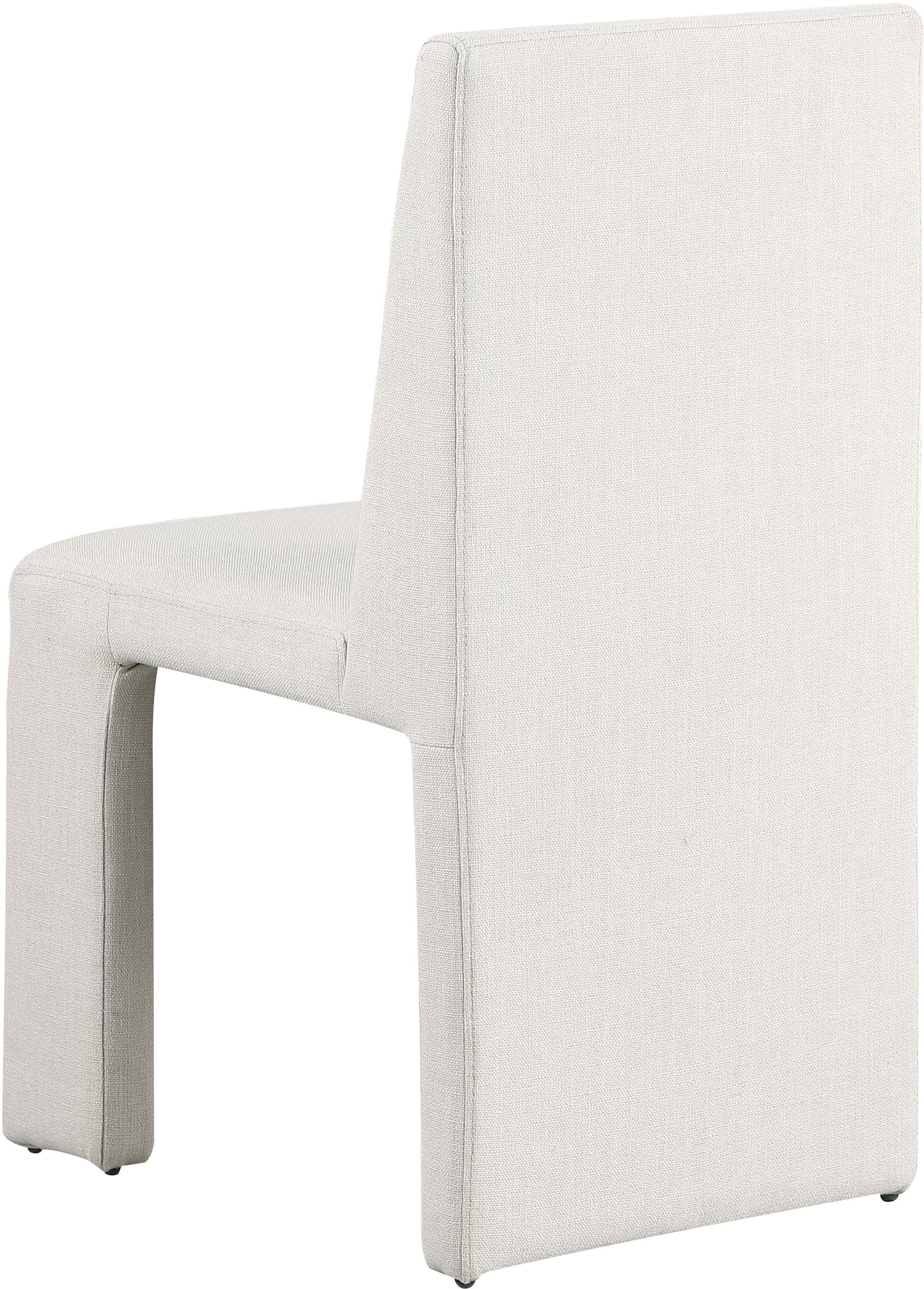 pandora cream linen textured fabric dining chair c