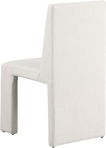 Pandora Cream Linen Textured Fabric Dining Chair C