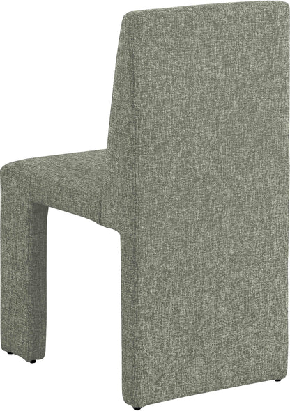 Pandora Green Linen Textured Fabric Dining Chair C