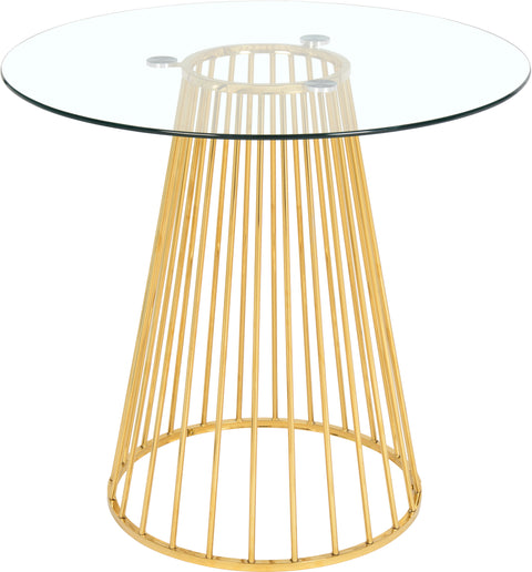 Sloane 40" Gold Glass Top And Metal Base Counter Height Table, 1 Piece