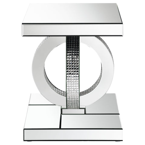Skeena Rectangular Mirrored Acrylic End Table SilverMirror