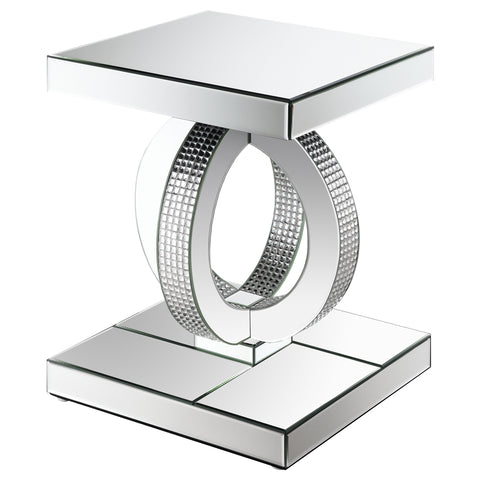 Skeena Rectangular Mirrored Acrylic End Table SilverMirror