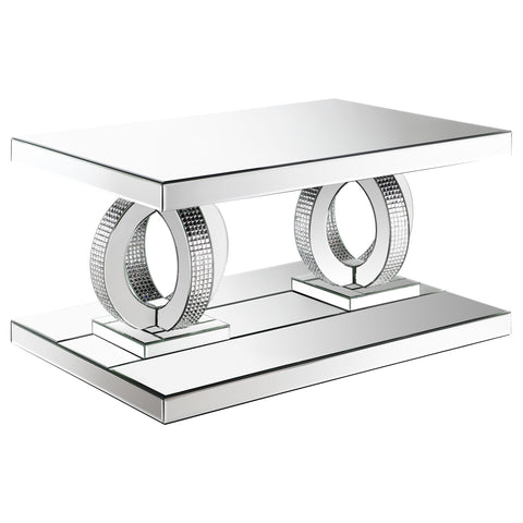 Skeena Rectangular Mirrored Acrylic Coffee Table SilverMirror