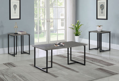 Sorrento 3-piece Engineered Wood Coffee Table Set Weathered GreyGrey