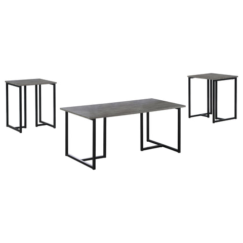 Sorrento 3-piece Engineered Wood Coffee Table Set Weathered GreyGrey